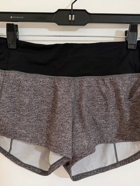 lululemon athletica Black Waistband with Gray Marled Body Shorts